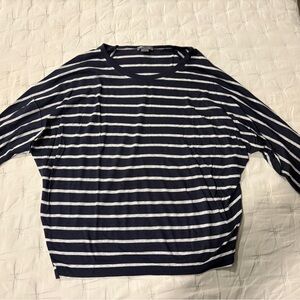 Vince Navy and Gray Striped Top